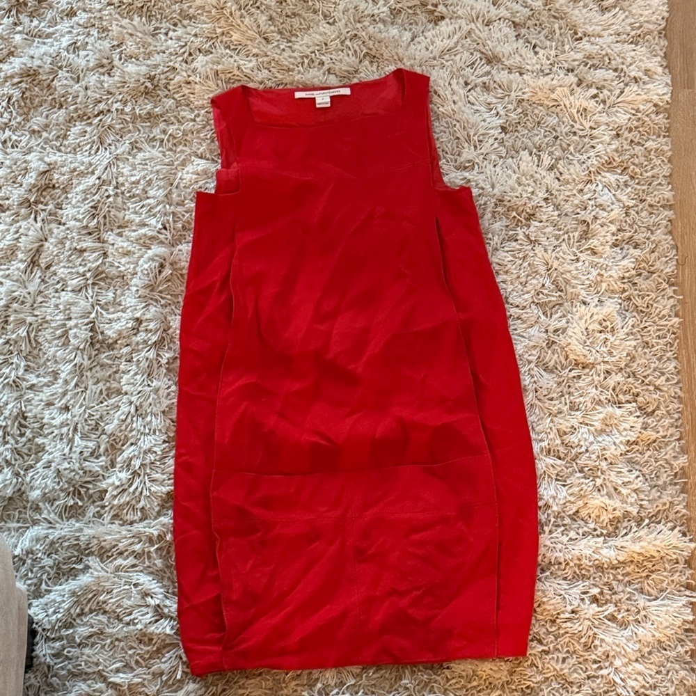 Diane Von Furstenberg Sheath Dallas Red Mini Dress Size 2